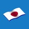 Waving japan national flag icon logo download