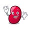 Waving jelly bean character cartoon