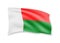 Waving Madagascar flag on white. Flag in the wind