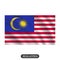 Waving Malaysia flag on a white background. Vector illustration