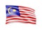 Waving Malaysia flag on white. Flag in the wind