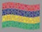 Waving Mauritius Flag - Mosaic with Virus Objects
