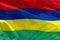 Waving Mauritius flag for using as texture or background, the flag is fluttering on the wind