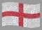 Waving Mechanic England Flag - Mosaic of Gear Wheels