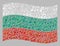 Waving Music Bulgaria Flag - Mosaic with Music Notes