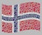 Waving Music Norway Flag - Mosaic of Music Notes