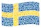 Waving Music Sweden Flag - Mosaic of Music Notes