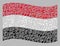 Waving Music Yemen Flag - Collage of Music Notes
