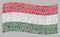 Waving Musical Hungary Flag - Mosaic with Musical Notes