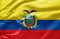 Waving national flag of Ecuador