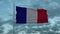 Waving national flag of France. Loopable realistic slow motion 3D animation