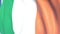 Waving national flag of the Republic of Ireland close-up, loopable 3D animation