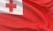 Waving national flag of Tonga. Waved highly detailed close-up 3D render.