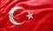 Waving national flag of Turkey