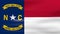 Waving North Carolina State Flag, ready for seamless loop