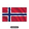Waving Norway flag on a white background. Vector illustration
