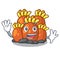 Waving orange coral reef isolated with mascot