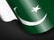Waving Pakistan flag on black