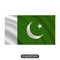 Waving Pakistan flag on a white background. Vector illustration