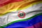 Waving paraguay rainbow gay pride flag banner