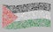 Waving Party Palestine Flag - Mosaic of Salute Stars