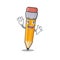 Waving pencil isolated with in the mascot