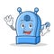 Waving pencil sharpener character cartoon