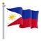 Waving Philippines Flag Isolated On A White Background. Vector Illustration.