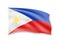 Waving Philippines flag on white. Flag in the wind