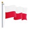 Waving Poland Flag Isolated On A White Background. Vector Illustration.