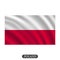 Waving Poland flag on a white background. Vector illustration