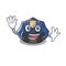 Waving police hat in the character shape