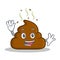 Waving Poop emoticon character cartoon