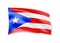 Waving Puerto Rico flag on white. Flag in the wind