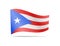 Waving Puerto Rico flag in the wind. Flag on white vector illustration