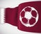 Waving Qatar Flag Decorated with Drawing of a Soccer Ball, Vector Illustration