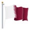 Waving Qatar Flag Isolated On A White Background. Vector Illustration.