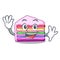 Waving rainbow cake isolated in the character