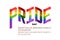 Waving rainbow flag colors font