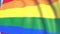 Waving rainbow gay pride flag close-up, loopable 3D animation