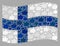 Waving Rating Finland Flag - Collage of Like Elements