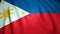 Waving realistic Philippines flag background.