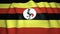 Waving realistic Uganda flag background. Loop animation