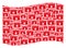 Waving Red Flag Mosaic of First Aid Toolbox Icons