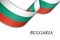 Waving ribbon or banner with flag of Bulgaria