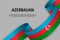 Waving ribbon with Flag of Azerbaijan,