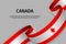 Waving ribbon with Flag of Canada,