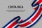 Waving ribbon with Flag of Costa Rica,