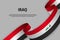 Waving ribbon with Flag of Iraq,