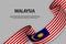 Waving ribbon with Flag of Malaysia,